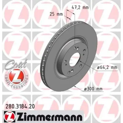 Disc frana ZIMMERMANN 280.3184.20
