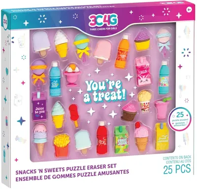 Set de figurine cu bandă de cauciuc 3C4G - Snacks 'N Sweets Puzzle, 25 bucăți