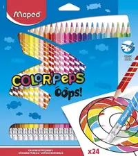 Set creioane Maped Color Peps Oops - 24 culori, care se sterg