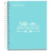 Caiet cu spira Miquelrius Messages, A5, matematica, 100 file, coperta carton dur plastifiat, bleu
