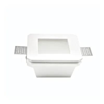 Recessed spot GU10 square, plaster with glas satiniert