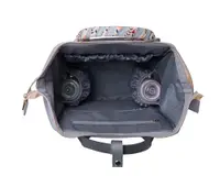 Rucsac multifunctional pentru mamici KikkaBoo Myla Grey cu ecusoane detasabile si accesorii colorate, organizator pentru scutece si accesorii, buzunare laterale, curea reglabila,2 compartimente termoizolante pentru biberoane