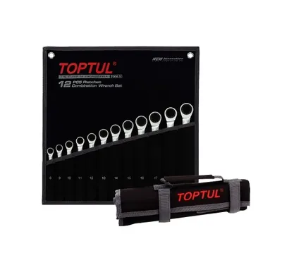 Set 12 chei combinate cu clichet, Toptul 8-19mm