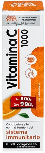 Sanavita Vitamina C, 1000 mg, 20 comprimate efervescente, Paladin Pharma