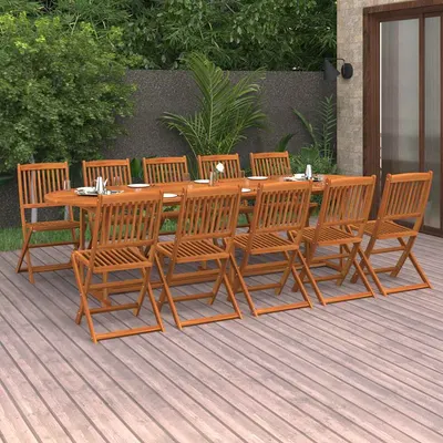 vidaXL Set mobilier de grădină 11 piese 280x90x75cm, lemn masiv acacia
