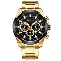 Ceas barbatesc Curren Cronograf Analog Multifunctional Casual Fashion Auriu