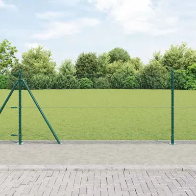 vidaXL Gard hexagonal cu bază din beton 100 x 0,8 m Verde Plasă
