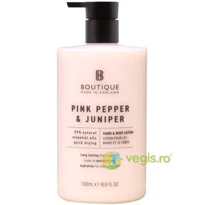 Lotiune pentru Maini si Corp cu Parfum de Piper Roz si Ienupar 500ml