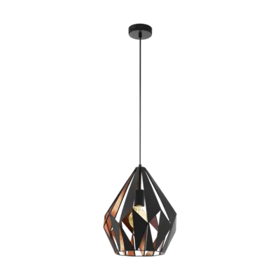 Lampa suspendata CARLTON 1 negru, copper 220-240V,50/60Hz IP20