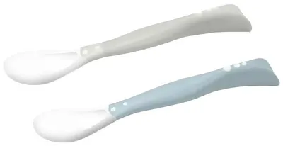 Set de linguri pentru bebeluși Babyono - gri și albastru deschis, 2 buc