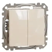 Intrerupator dublu cap scara, Schneider SDD112108 Sedna Design bej