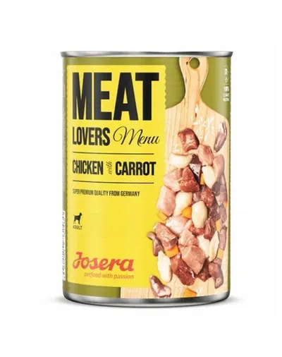 JOSERA Meatlovers menu Hrana umeda pentru caini, cu pui si morcov 800g