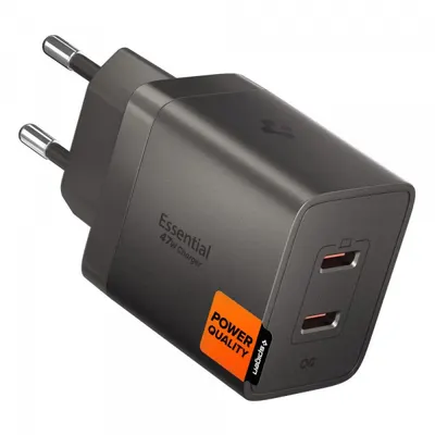 Incarcator Retea Spigen EE472EU Essential, 47W, 3A, 2 x USB-C, Gri ACH10450