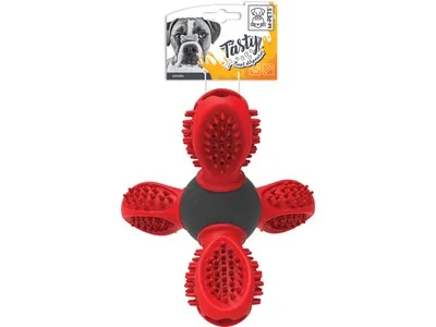 Jucarie din cauciuc pentru caini, SATURN M-PETS, rosu, 14 x 13 x 12 cm