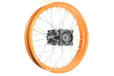 Roata completa spate cross 1.85-14 , 125cc, cerc portocaliu