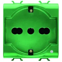 Priza Standard Italiana/germana 250v C.a. - pentru Linii Dedicate - 2p+e 16a cu Amperaj Dublu P30 P17 - 2 Module - Verde - Antibacterian - Chorusmart