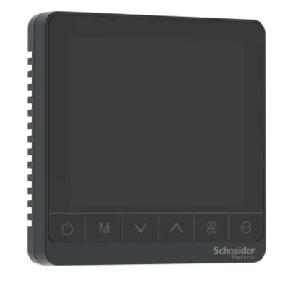SpaceLogic, Termostat, FCU, proportional, Protocol, 3 Ventilatoare Auto, Deluxe, 24V, Capacitiv, negru