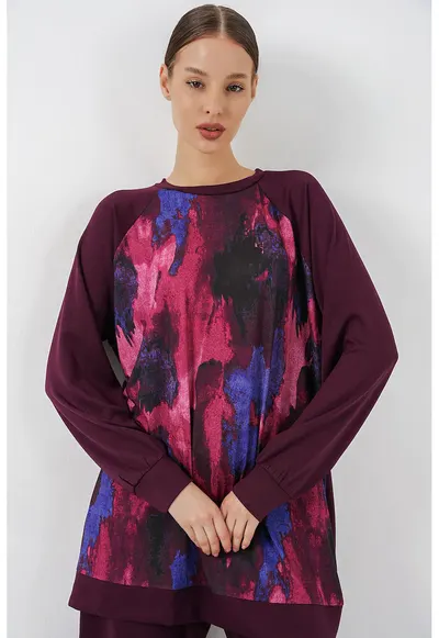 Bluza dama Mov inchis - Viscoza/Poliester
