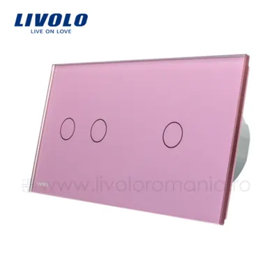 Panou Intrerupator dublu + simplu Roz