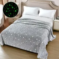 Patura Cocolino Pufoasa, Premium, cu Model Fluorescent, 200x230 cm – Confort si Eleganta de la Johny Home Pucioasa, Gri, Stelute