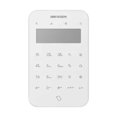 Tastatura touch LCD wireless cu cititor de proximitate HikVision AX PRO DS-PK1-LT-WE, autonomie 2 ani, 868 MHz, RF 1200 m
