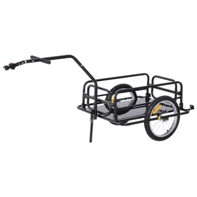Homcom Carucior Remorca pentru Bicicleta Negru 156x72x82cm
