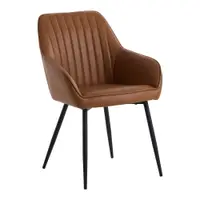Set de scaune de sufragerie maro cu cotiere 2 buc. tapițat Nolan Stripe – Unique Furniture