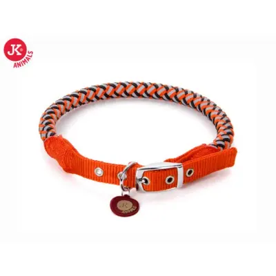 Zgarda pentru caini din cordelina portocalie JK M 44-53 cm
