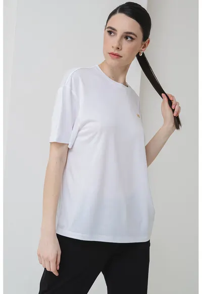 Tricou relaxed fit - Alb optic