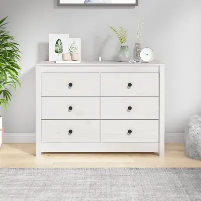 vidaXL Dulap lateral, alb, 100x40x72 cm, lemn masiv de pin