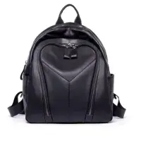 Rucsac dama, Varvara GT2071, piele naturala, Negru