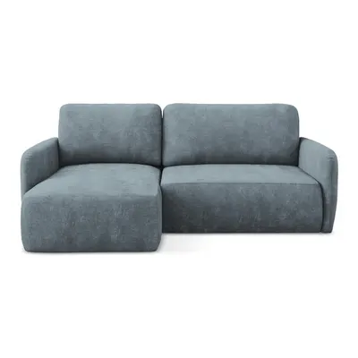 Colțar albastru prăfuit extensibil/cu spațiu de depozitare cu tapițerie din chenille (cu colț pe partea stângă/cu șezlong) Lilo – Makamii