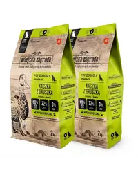 WIEJSKA ZAGRODA Hrana uscata caine talie medie, rață cu pară crocante M 2x2 kg