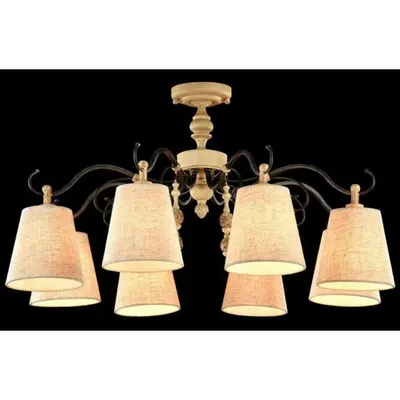 Candelabru Cipresso,8 becuri dulie E14, 230V,D.72 cm, H.42 cm,Crem