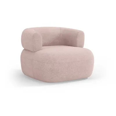 Fotoliu roz deschis cu tapițerie din stofă bouclé Jenny – Micadoni Home