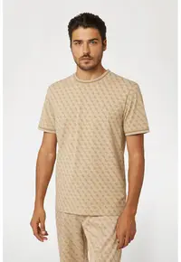 Tricou cu monograma - pentru fitness - Bej