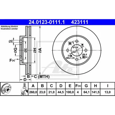 Disc frana ATE 24.0123-0111.1