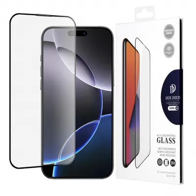 Folie de protectie Ecran DUX DUCIS pentru Apple iPhone 16 Pro Max, Sticla Securizata, Edge Glue, Neagra