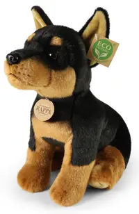Jucărie de pluș Rappa Eco prieteni - Câine doberman, 30 cm