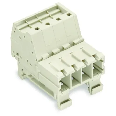 1-conductor male connector; 100% protected against mismating; direct marking; 10 mm²; Pin spacing 7.62 mm; 4-pole; 10,00 mm²; light gray