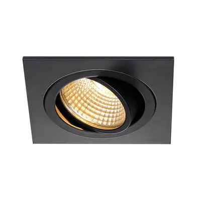 Spot incastrat, NEW TRIA 77 Ceiling lights, black single-headed LED, 2700K, square, matt black, 38°, 9.1W, incl. driver, clip springs