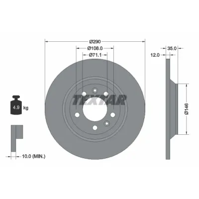 Disc frana TEXTAR 92129603