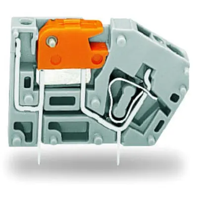 Stackable PCB terminal block; with knife disconnect; 2.5 mm²; Pin spacing 5 mm; 1-pole; CAGE CLAMP®; 2,50 mm²; gray