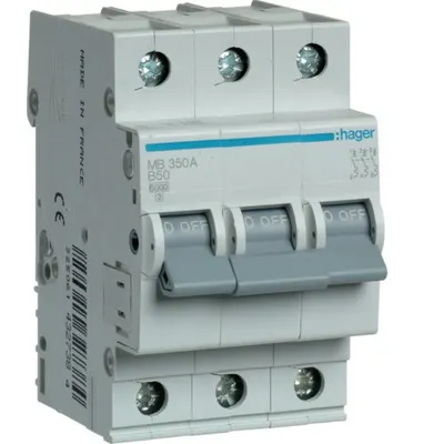 Siguranta automata 3P 63A 6kA curba B Hager MB363A