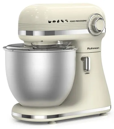 Mixer planetar Rohnson – R-5880, 1500 W, 7 l, 12 trepte de viteză, bej