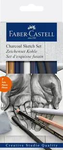Set de cărbune Faber-Castell Creative Studio, 7 bucăți