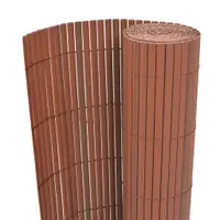 vidaXL Gard de grădină cu două fețe, maro, 90 x 300 cm, PVC