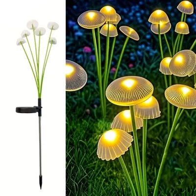 Set 2 x lampa solara 6 LED Jellyfish, Alb cald
