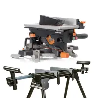 Fierastrau circular cu masa Evolution R210MTS-G2 de 210 mm cu panza TCT multimaterial + stand
