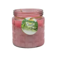 Lumânare parfumată roz cu citronella anti-insecte